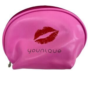 Younique Pink Makeup Cosmetic Bag Lips Logo Travel‎ Carry Pouch